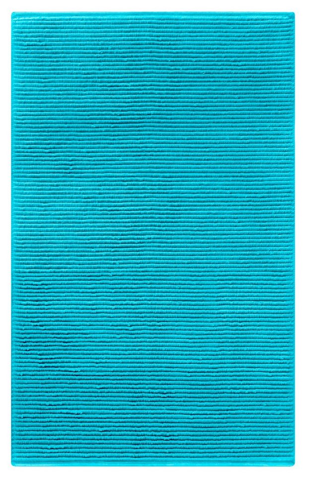 Badematte Chenille Lashuma, Höhe 20 mm, fußbodenheizungsgeeignet, Baumwolle, rechteckig, flauschiger Badewannen Vorleger blau 50x80 cm von Lashuma