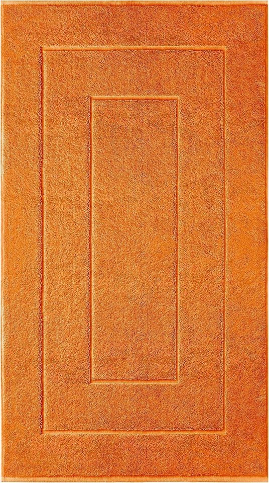 Badematte London Lashuma, Höhe 5 mm, schnell trocknend, Frottee, rechteckig, Einfarbige Duschmatte orange 50x80 cm von Lashuma