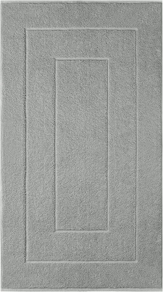 Badematte London Lashuma, Höhe 5 mm, schnell trocknend, Frottee, rechteckig, Pflegeleichter Badewannen Vorleger 50x90 cm grau von Lashuma