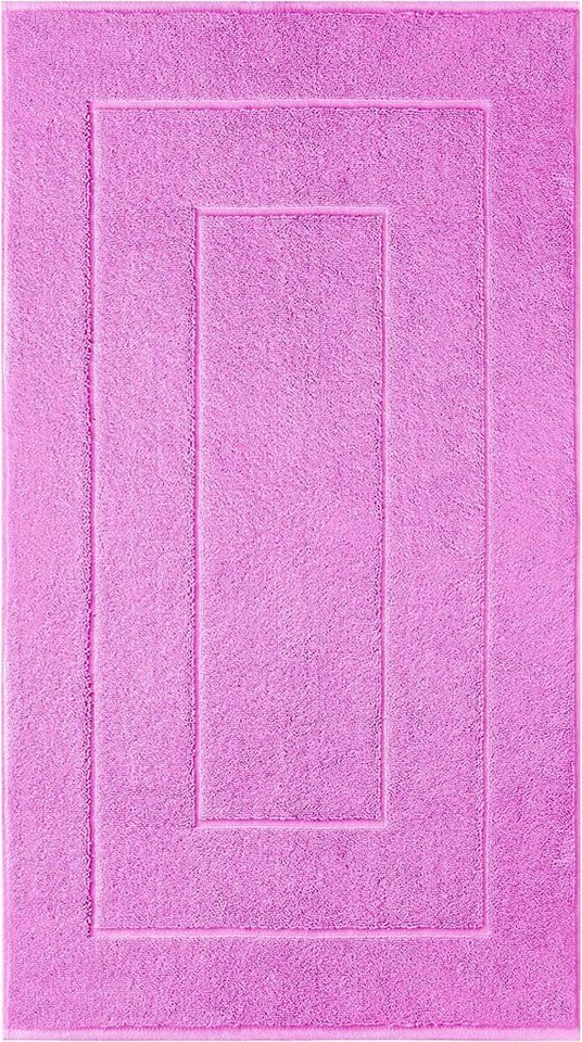 Badematte London Lashuma, Höhe 5 mm, schnell trocknend, Frottee, rechteckig, Saugfähiger Badezimmerteppich rosa 50x80 cm von Lashuma