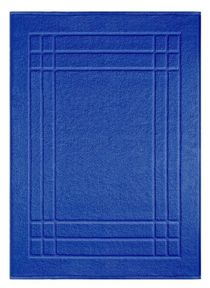 Badematte Pure Lashuma, Höhe 5 mm, schnell trocknend, Baumwolle, rechteckig, Bad Läufer in blau 50x70 cm Baumwolle von Lashuma