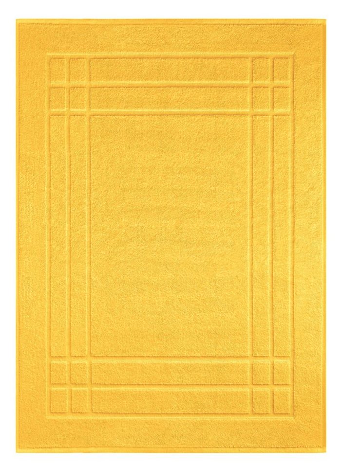 Badematte Pure Lashuma, Höhe 5 mm, schnell trocknend, Baumwolle, rechteckig, gelbe Duschmatte Baumwolle 50x70 cm von Lashuma
