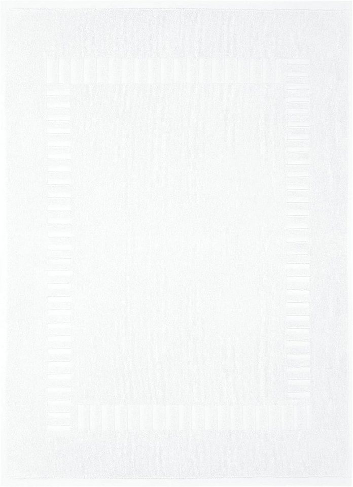 Badematte Pure Lashuma, Höhe 5 mm, schnell trocknend, Baumwolle, rechteckig, weißer Baumwoll Badvorleger weich 50x70 cm von Lashuma