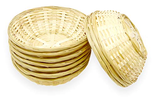 Lashuma 10er Körbchen Set Rund, Kleiner Geflochtener Korb, Leerer Aufbewahrungskorb zum Füllen, Osterkörbchen 20 cm von Lashuma