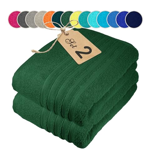 Lashuma 2er Saunatuch 80x200 cm, Saunahandtuch groß, London Liegetuch XXL Tannen Grün Lashuma 2er Saunatuch 80x200 cm, Saunahandtuch groß, London Liegetuch XXL Tannen Grün von Lashuma