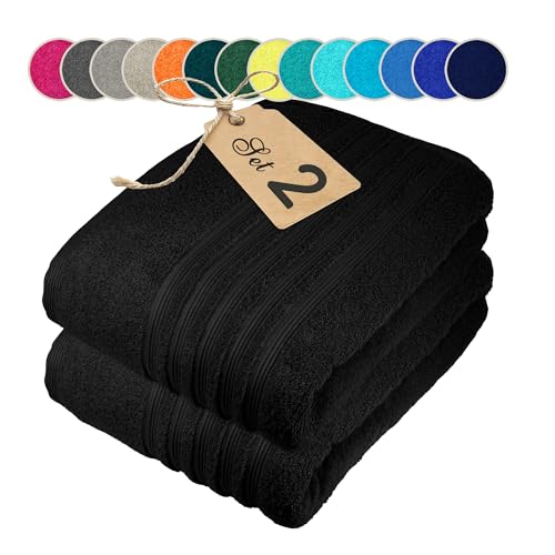 Lashuma 2er Saunatuch Männer 80x200 cm, Saunahandtuch groß, London Liegetuch XXL Schwarz Lashuma 2er Saunatuch Männer 80x200 cm, Saunahandtuch groß, London Liegetuch XXL Schwarz von Lashuma