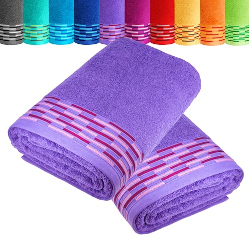 Lashuma 2er Set Duschhandtücher Lila, Lugano Flauschige Handtücher 70x140 cm Lashuma 2er Set Duschhandtücher Lila, Lugano Flauschige Handtücher 70x140 cm von Lashuma