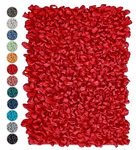 Lashuma Bad Teppich für Luxus an den Füßen Farbe: Rot, Bathroom Mat 50x70 cm von Lashuma