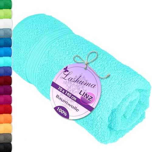 Lashuma Duschtuch 70x140 cm Gross, Linz Liegenauflage Frottee Handtuch Türkis von Lashuma