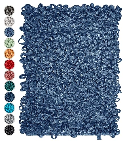 Lashuma Badezimmer Teppich Jeansblau, geeignet für Fußbodenheizung 50x70 cm von Lashuma