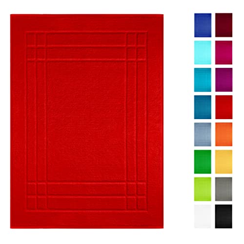 Lashuma Badezimmer Fußmatte 50x70 cm, Scharlach - Rot, Badgarnitur modern Linz von Lashuma