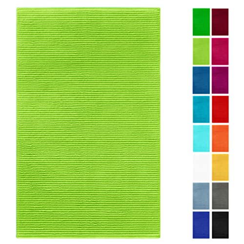Lashuma Duschvorleger Frottee absorbierend, Linz Läufer Grün - Apfel 50x80 cm von Lashuma
