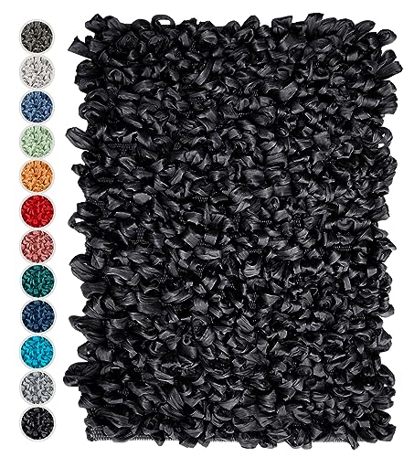 Lashuma Badteppiche für Fußbodenheizung Farbe: Schwarz kleine Badmatte Größe: 50x70 cm von Lashuma