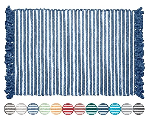 Lashuma Badvorleger klein Farbe: Blau, Handmade Bath Mat 50x70 cm von Lashuma