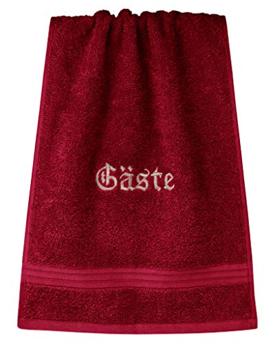 Lashuma Besticktes Handtuch mit Gäste, 30x50cm in Rot - Rubin, Kleines Linz Frottee Handtuch Lashuma Besticktes Handtuch mit Gäste, 30x50cm in Rot - Rubin, Kleines Linz Frottee Handtuch von Lashuma