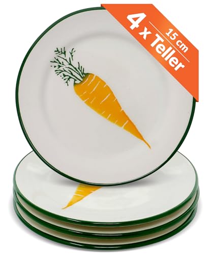 Lashuma Bunte Keramik Teller klein, Servierteller Set 4 Personen, Dessertteller 15 cm Ø Gemüse Lashuma Bunte Keramik Teller klein, Servierteller Set 4 Personen, Dessertteller 15 cm Ø Gemüse von Lashuma