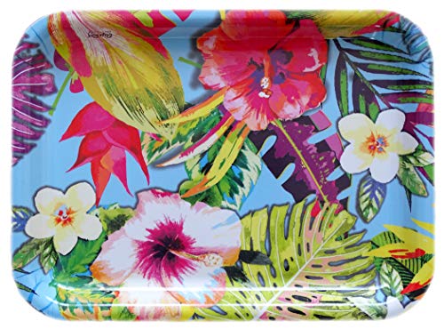 Lashuma Desserttablett farbenfroh, Kleines Kaffee Tablett 31x23 cm, Eckiges Melamin Getränketablett Druck: Tropical Lashuma Desserttablett farbenfroh, Kleines Kaffee Tablett 31x23 cm, Eckiges Melamin Getränketablett Druck: Tropical von Lashuma