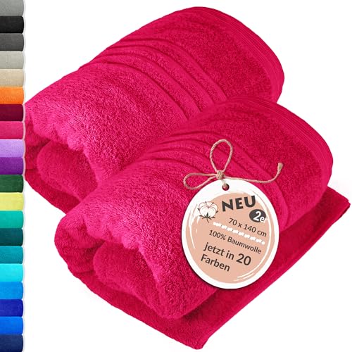 Lashuma Duschhandtuch 70x140cm, 2 Stück London Frottee Handtücher Set groß von Lashuma