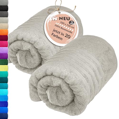 Lashuma Duschhandtuch Set 100x150 cm, London 2 Stück XXL Duschtücher Grau - Kiesel Lashuma Duschhandtuch Set 100x150 cm, London 2 Stück XXL Duschtücher Grau - Kiesel von Lashuma