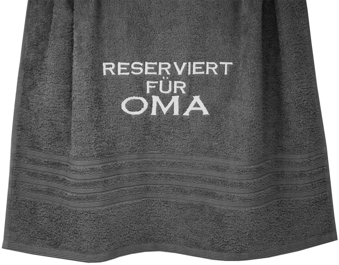 Lashuma Duschtuch Reserviert für Oma, Frottee (1-St), Besticktes Badetuch, Frottee Handtuch 70x140 cm von Lashuma