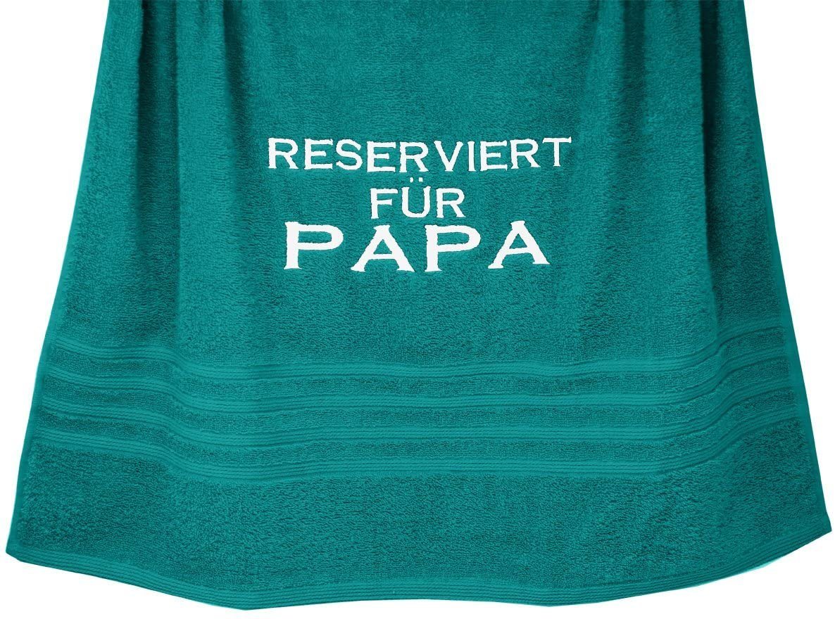 Lashuma Duschtuch Reserviert für Papa, Frottee (1-St), Robustes Frotteetuch Bestickt, Badetuch 70x140 cm von Lashuma