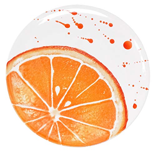 Lashuma Fleisch Teller Keramik, Runder Servierteller Ø 22 cm, Dessertplatte Motiv: Orange von Lashuma