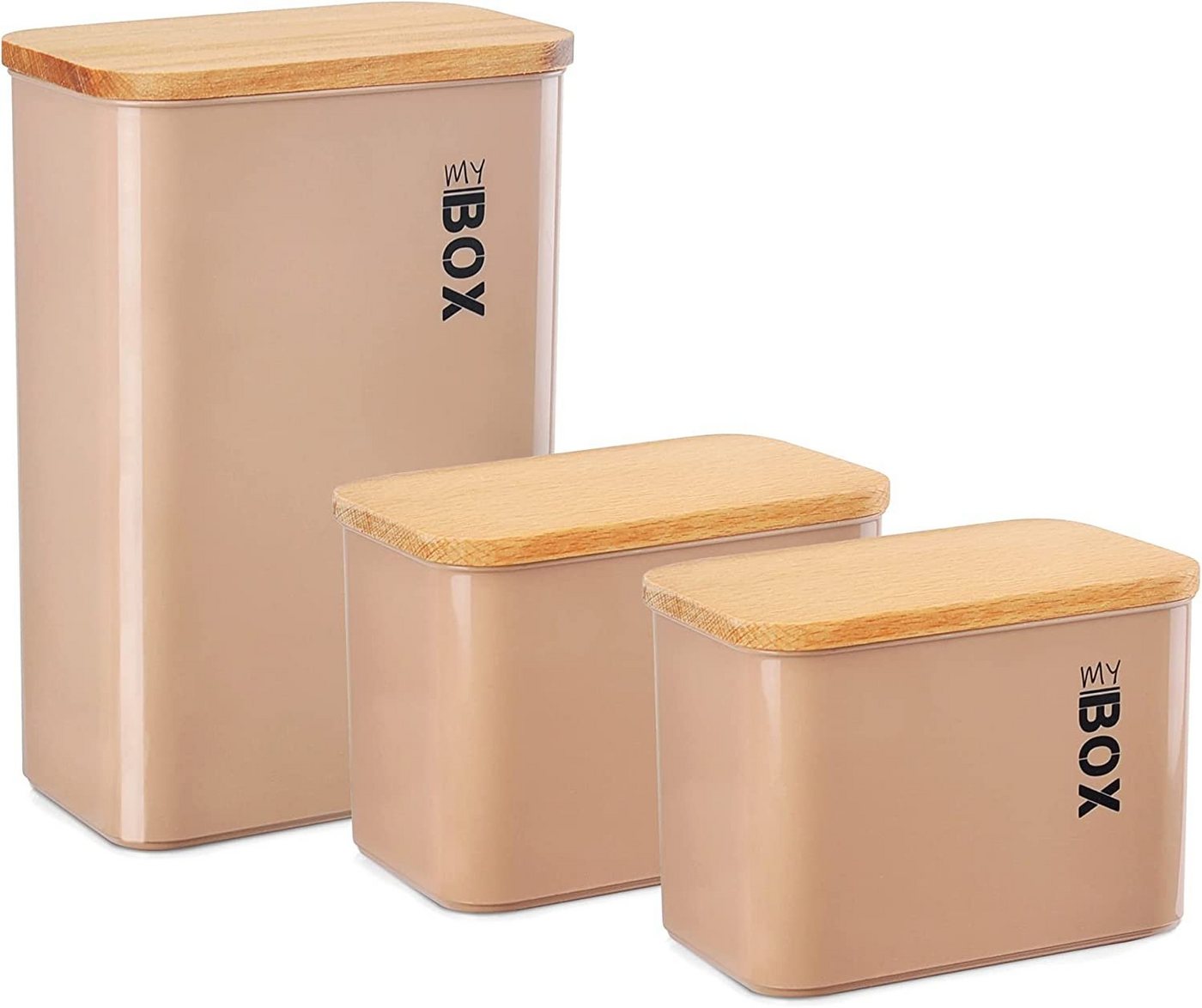 Lashuma Frischhaltedose, Kunststoff, (Set, 3-tlg), Eckige Aufbewahrungsboxen puder 1x 2 Liter - 2x 1 Liter von Lashuma