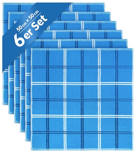 Lashuma Frottee 6er Set Geschirrhandtuch 50x50 cm, Lyon Küchentuch Capri - Blau Lashuma Frottee 6er Set Geschirrhandtuch 50x50 cm, Lyon Küchentuch Capri - Blau von Lashuma