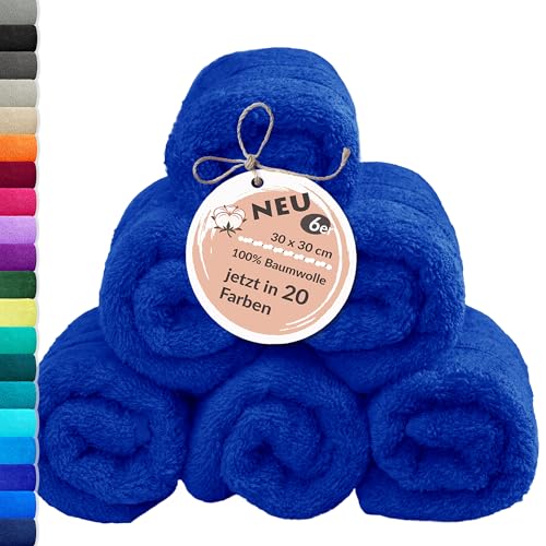 Lashuma Frottee Waschlappen Set 30x30 cm, London 6er Set Azur Blau, Weiche Kinderhandtücher aus Baumwolle Lashuma Frottee Waschlappen Set 30x30 cm, London 6er Set Azur Blau, Weiche Kinderhandtücher aus Baumwolle von Lashuma