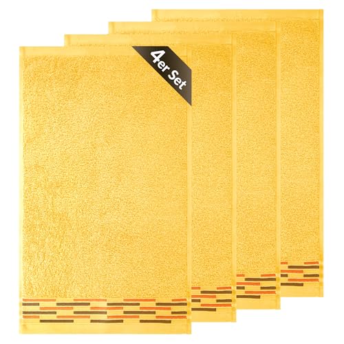 Lashuma Gästehandtücher 4er Set 30x50 cm, Lugano weiche Frottee Kinderhandtücher Aprikosen - Gelb Lashuma Gästehandtücher 4er Set 30x50 cm, Lugano weiche Frottee Kinderhandtücher Aprikosen - Gelb von Lashuma