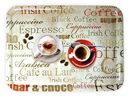 Lashuma Gastrotablett Rechteckig, Druck: Espresso, Großes Kunststoff Tablett 50x37 cm, Italienisches Kaffeetablett von Lashuma