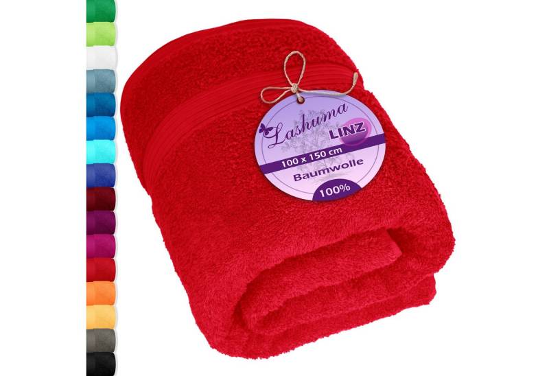 Lashuma Badetuch - Badehandtuch Linz, Frottee (1-St), Damen Badetuch Rot 100x150 cm von Lashuma