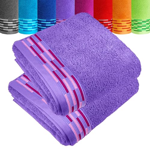 Lashuma Bad Handtücher Set 50x100 cm, Lugano 2er Set Frottiertücher Lila - Lavendel Lashuma Bad Handtücher Set 50x100 cm, Lugano 2er Set Frottiertücher Lila - Lavendel von Lashuma