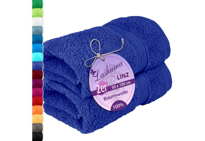 Lashuma Handtücher Linz, Frottee (2-St), Hochwertiges Handtuch Set blau 50x100 cm von Lashuma