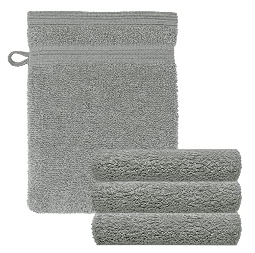 Lashuma Handtücher Set Grau - Stein, 4X London Waschlappen Frottee, Waschhandschuhe 16x21 cm Lashuma Handtücher Set Grau - Stein, 4X London Waschlappen Frottee, Waschhandschuhe 16x21 cm von Lashuma