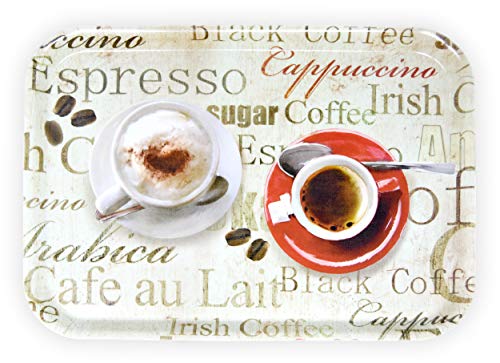 Lashuma Kaffeetablett Groß, Melamintablett mit Aufdruck, Muster: Espresso, Rechteckiges Getränketablett 38x26 cm Lashuma Kaffeetablett Groß, Melamintablett mit Aufdruck, Muster: Espresso, Rechteckiges Getränketablett 38x26 cm von Lashuma