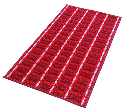 Lashuma Küchenläufer Peonia 50x80 cm, Küchenmatte mit Streifen, Eckiger Vorleger Teppich Rot von Lashuma