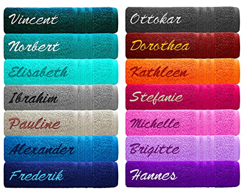 Lashuma Liegehandtuch Grau - Anthrazit mit Namen Bestickt, London Strandlaken Frottee 100x200 cm Lashuma Liegehandtuch Grau - Anthrazit mit Namen Bestickt, London Strandlaken Frottee 100x200 cm von Lashuma