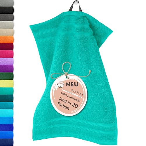 Lashuma Mini Handtuch 30x50 cm in Meeres Türkis, London Perfekt als Kinderhandtuch oder Gästehandtuch, Hochwertiges Frottee von Lashuma