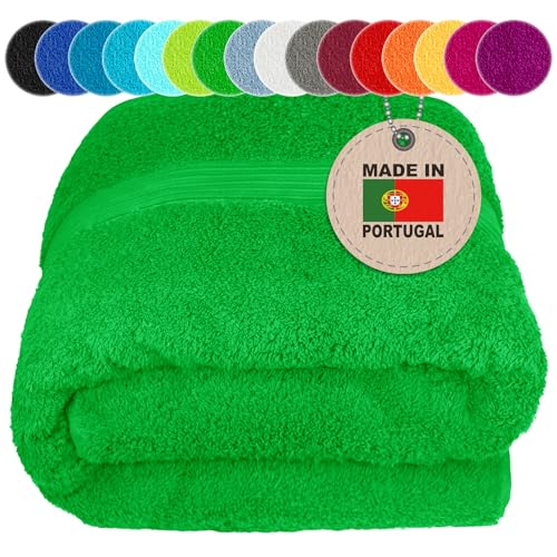 Lashuma Saunatuch Herren 70x200 cm, Linz Badehandtuch XXL aus Baumwolle, Saunahandtuch Forstgrün für Wellness, Spa und Freizeit von Lashuma