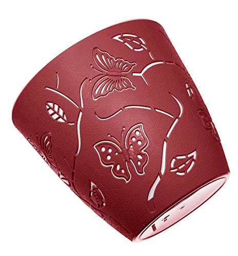 Lashuma Pflanztopf Indoor - Outdoor Ø 17 cm, Blumentopf mit Schmetterling Design, Pflanzgefäß rot von Lashuma
