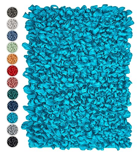 Lashuma Premium Duschvorleger Pazifik Blau, Badezimmerteppich waschbar 50x70 cm von Lashuma
