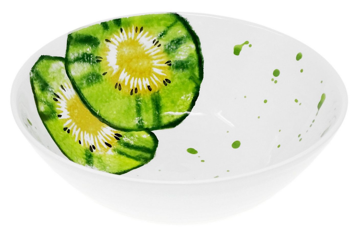 Lashuma Salatschüssel Kiwi, Keramik, Obstschüssel rund, Servierschale Ø 20 cm von Lashuma