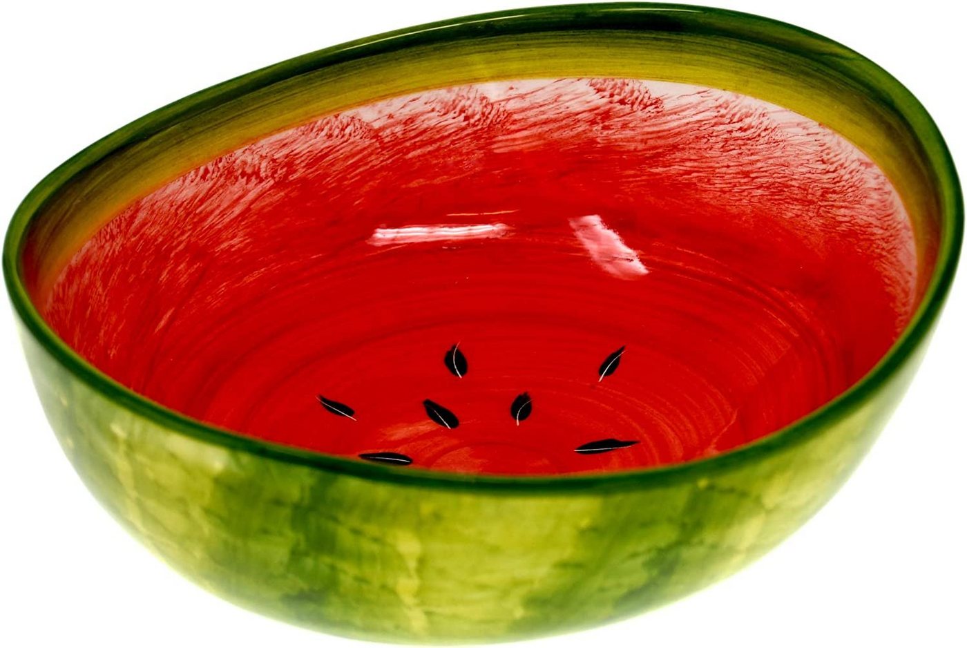 Lashuma Salatschüssel Melone, Keramik, (1-tlg), Handbemalte Obstschale rund Ø 20 cm von Lashuma