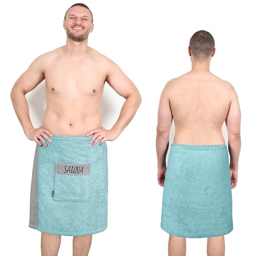 Lashuma Saunakilt Herren 55x140 cm | Lima Saunahandtuch mit Klettverschluss | Premium Saunatuch Blau - Pastellblau | Hautfreundlich & Super Saugfähig Lashuma Saunakilt Herren 55x140 cm | Lima Saunahandtuch mit Klettverschluss | Premium Saunatuch Blau - Pastellblau | Hautfreundlich & Super Saugfähig von Lashuma