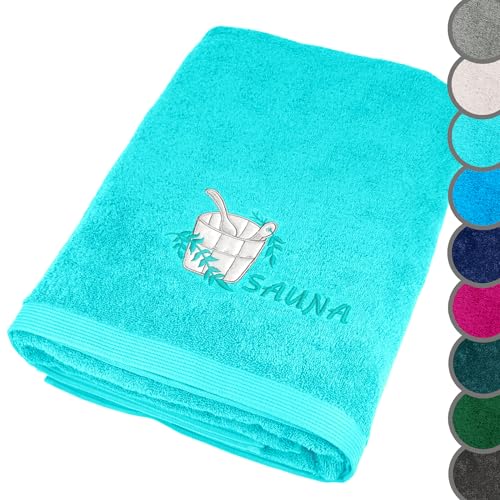 Lashuma Saunatuch - Badehandtuch 100x200 cm, Lillby XXL Saunahandtuch aus 100% Baumwolle türkis Lashuma Saunatuch - Badehandtuch 100x200 cm, Lillby XXL Saunahandtuch aus 100% Baumwolle türkis von Lashuma