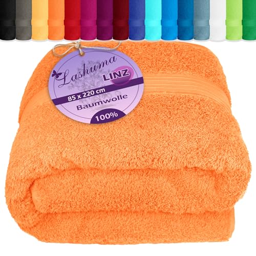 Lashuma Saunahandtuch 85x220 cm Blut Orange, Linz großes Saunatuch lang, XXL Badehandtuch für Schwimmbad, Spa oder Poolliege Lashuma Saunahandtuch 85x220 cm Blut Orange, Linz großes Saunatuch lang, XXL Badehandtuch für Schwimmbad, Spa oder Poolliege von Lashuma