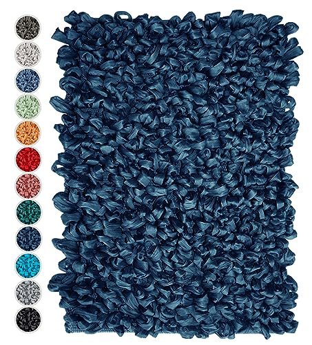 Lashuma Schlingenteppich Kosmos Blau, moderner Fußmatte fürs Bad 50x70 cm von Lashuma