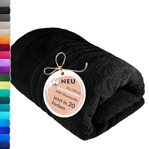 Lashuma Schulter Badetuch 70x140 cm Baumwolle, London Badehandtuch Herren Schwarz, Weich und Flauschig Lashuma Schulter Badetuch 70x140 cm Baumwolle, London Badehandtuch Herren Schwarz, Weich und Flauschig von Lashuma