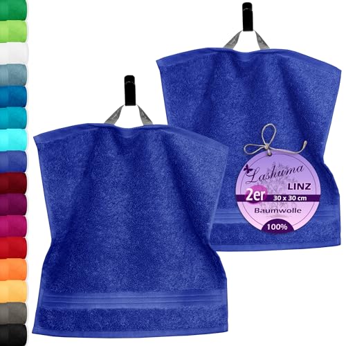 Lashuma Seiftuch 30x30 cm, 2er Set Waschlappen Blau - Königsblau, Linz Baumwolle Frotteetücher Lashuma Seiftuch 30x30 cm, 2er Set Waschlappen Blau - Königsblau, Linz Baumwolle Frotteetücher von Lashuma